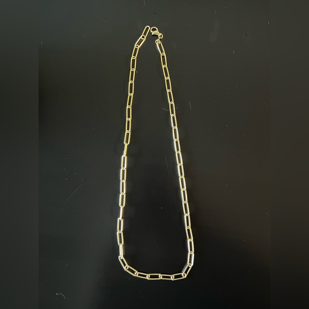 14k Yellow Gold Paperclip Necklace FREE SHIP